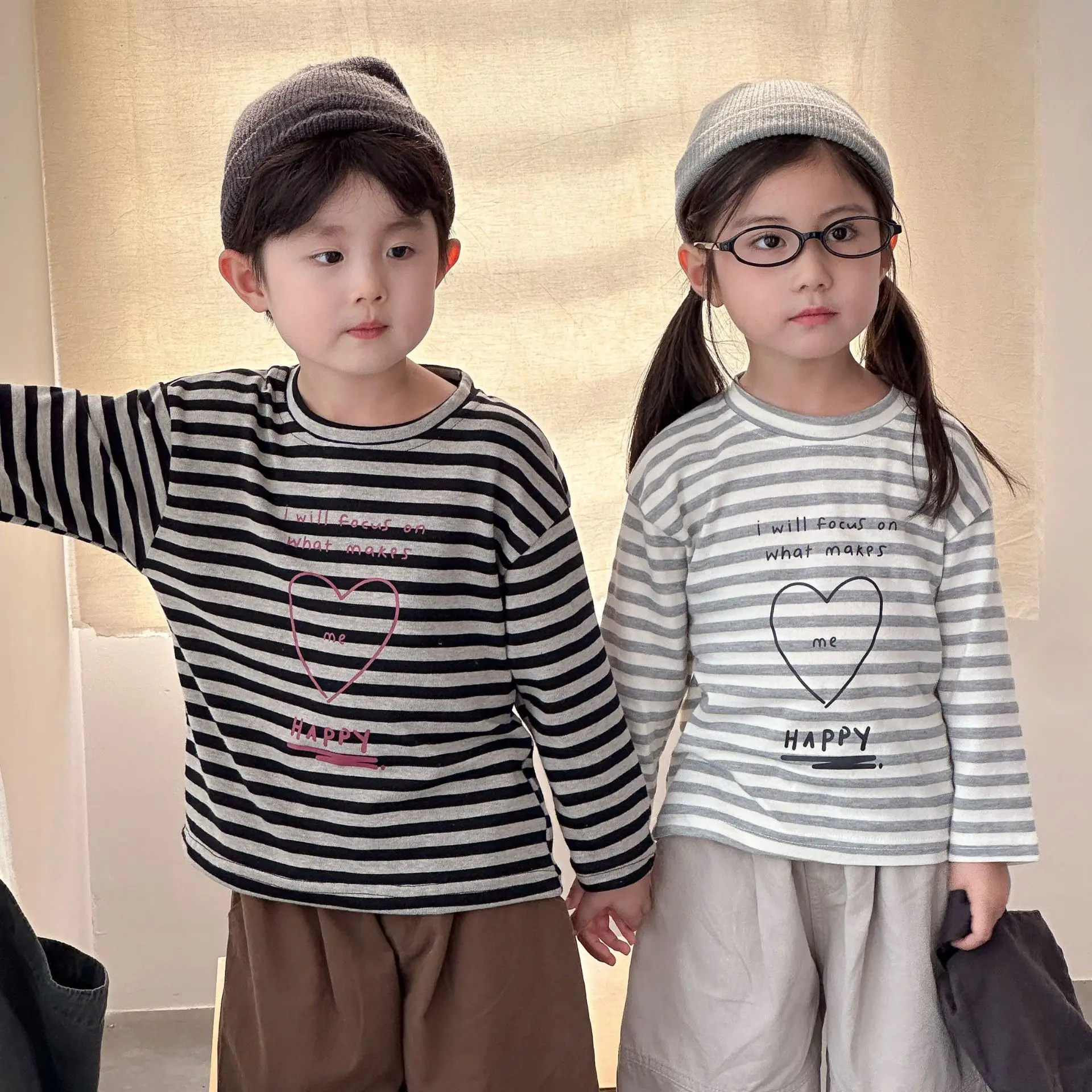 2025 Autumn New Children Long Sleeve T Shirts Cotton Girls Loose Striped Bottoming Shirt Boys Versatile Casual Tops Kids Clothes 2 2025 Autumn New Children Long Sleeve T Shirts Cotton Girls Loose Striped Bottoming Shirt Boys Versatile Casual Tops Kids Clothes - Image 2