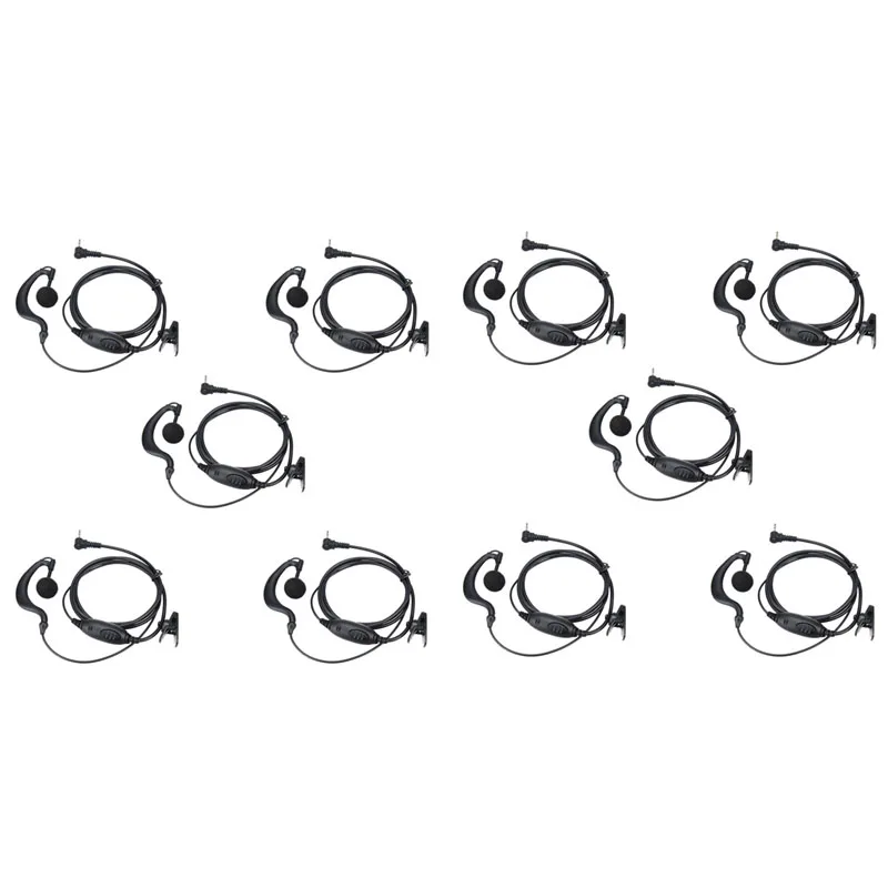 

10x 1Pin 2.5mm Ear Hook PTT Mic Earpiece Microphone Headset for Motorola Talkabout TLKR T3 T4 T60 T80 MR350R T6200C MH230R Radio