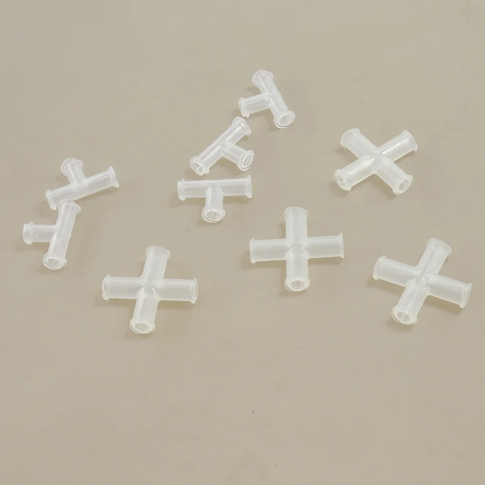 3 4 Three Way PP Tee Female Luer Connector T-Shaped Coupling Piece