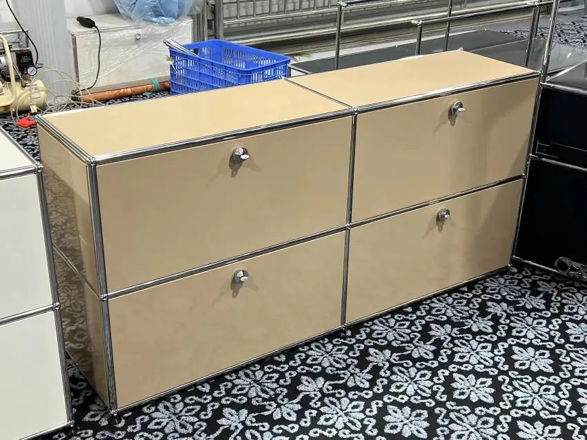Module Modular DIY Furniture Haller Storage Shelf Sideboard Size Night Stand Cabinet Stainless Steel Home Use