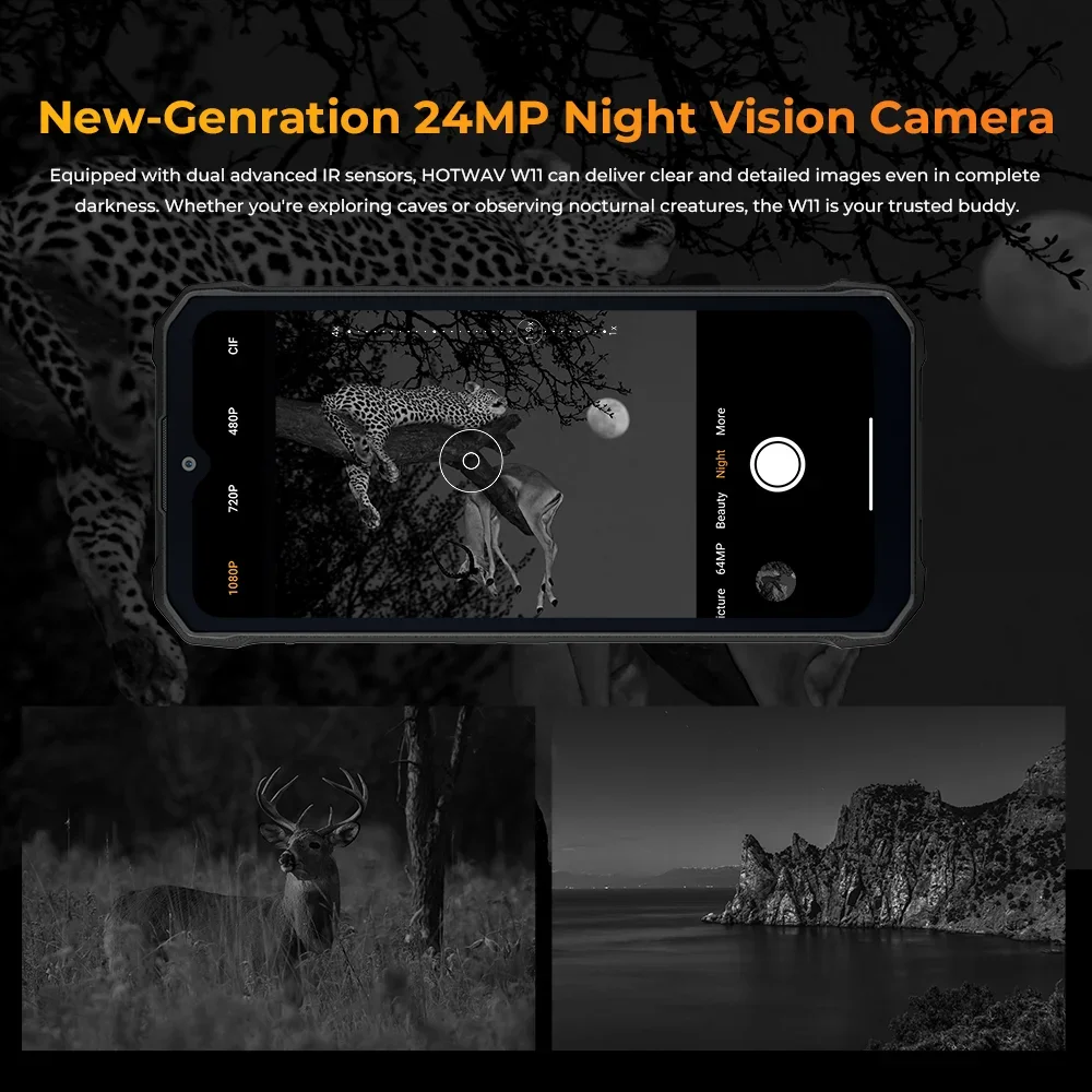 HOTWAV W11 Rugged Phone 6.6'' FHD+ Android 13 12GB(6+6) RAM+256GB ROM 20800mAh Smartphone  24MP Camera Night Vision Mobile Phone