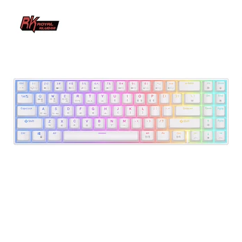 로얄 Kludge RK71 블루투스 무선 기계 키보드 70% RGB 백라이트 71 키 트라이 모드 BT/2.4G/USB 게임 키보드 타자기 상품 이미지