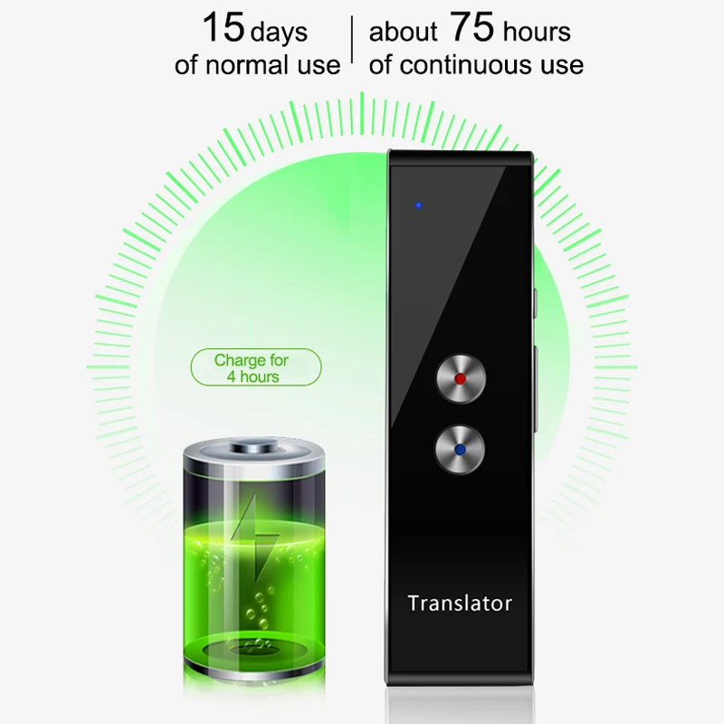Voice Translator T8+ Portable 2-way Instant Translate High Recognition Ability 30+ Languages Business travel