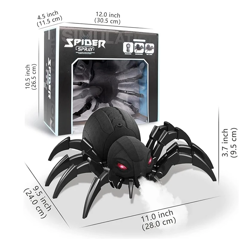 Simulation Electric Rc Spray Spider Novelty Children Toy Wireless Remote Control Light Music Animal Realistic Christmas Pet Toy 6