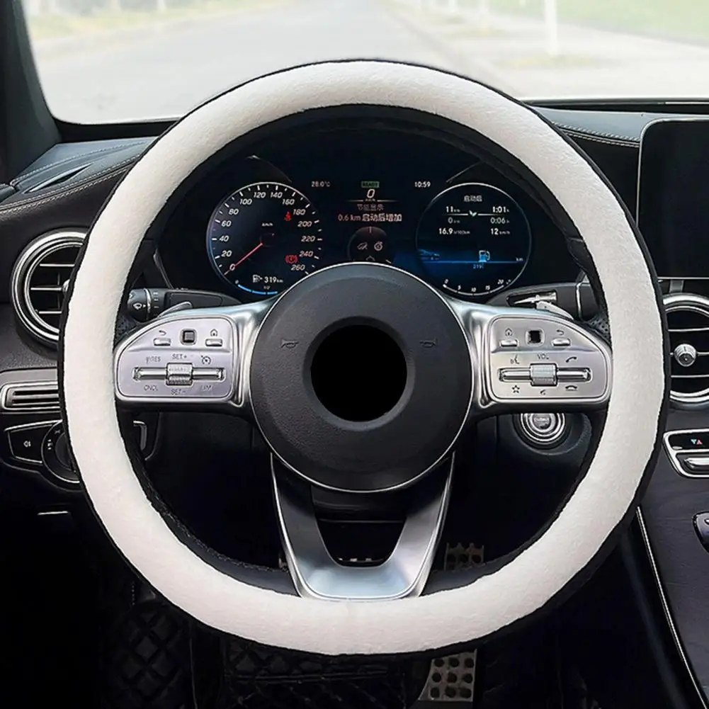 

Steering Wheel Cover Stylish Anti-static Breathable High-density Steering Wheel Protector for Vehicle