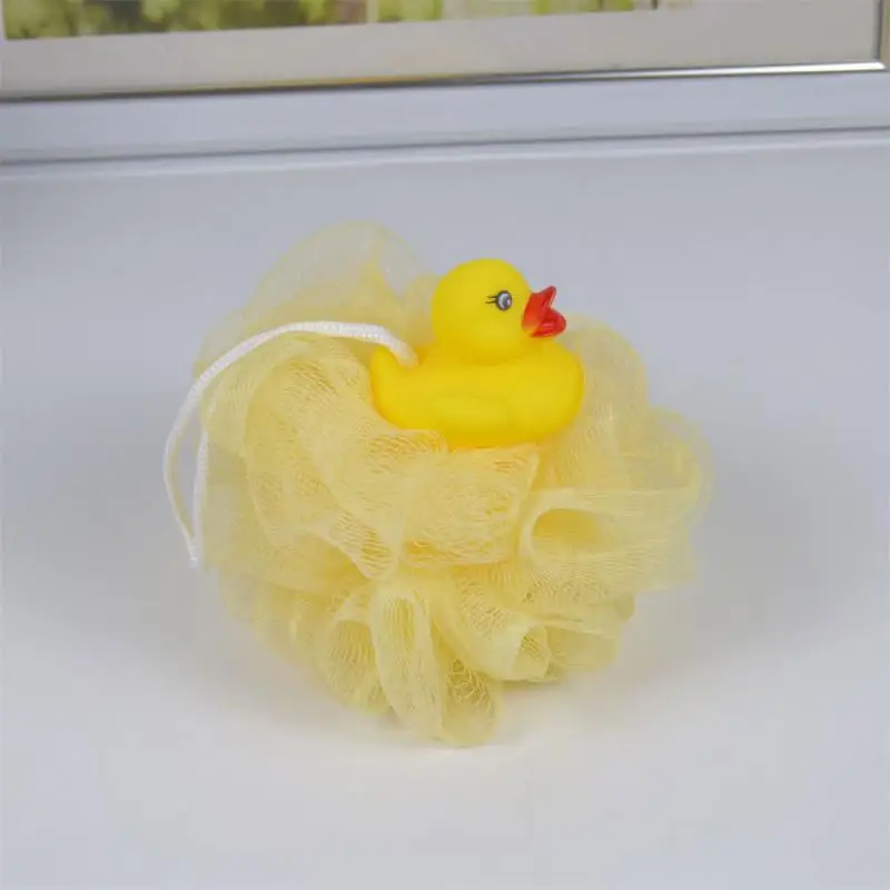 Children's Shower Mesh Bath Ball Duck Effervescent Net Bath Flower Towel Cleaning Brush Shower Puff Body Cleaner