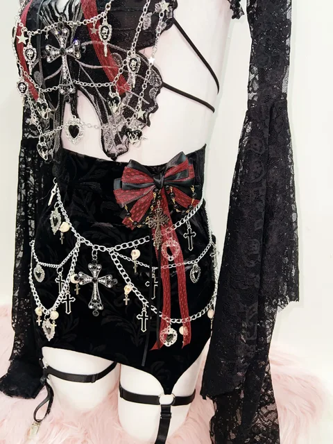 Lace Shrug Metal Butterfly Top and Skirt 5