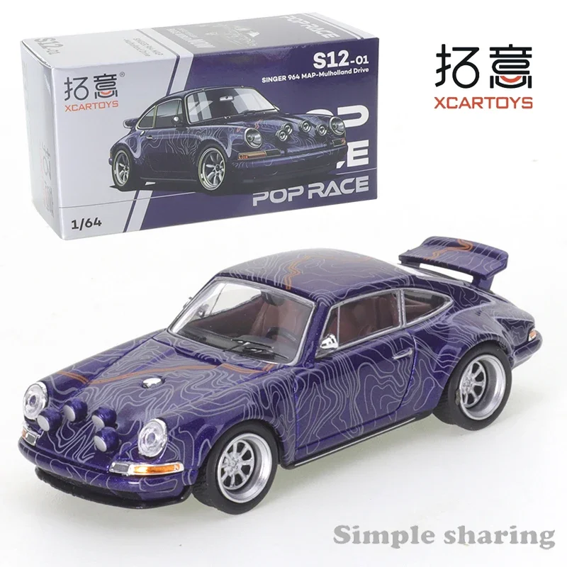 

Миниатюрная модель автомобиля XCarToys POPRACE1/64, модель автомобиля из сплава SINGER964-карта проспекта мухран, подарок для друзей, собирать украшения