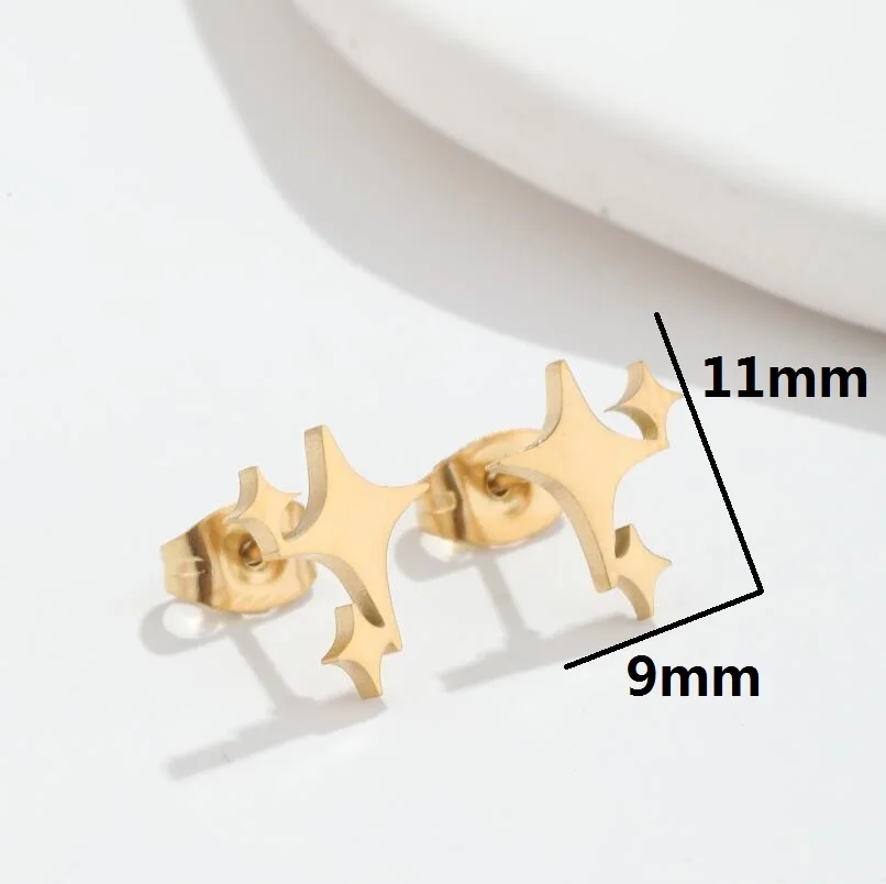 Korean Fashion Star Tiny Stud Ohrringe Edelstahl Für Frauen Geburtstag Geschenke Piercing Trendy Ohrringe Pendientes Mujer – Detail 11