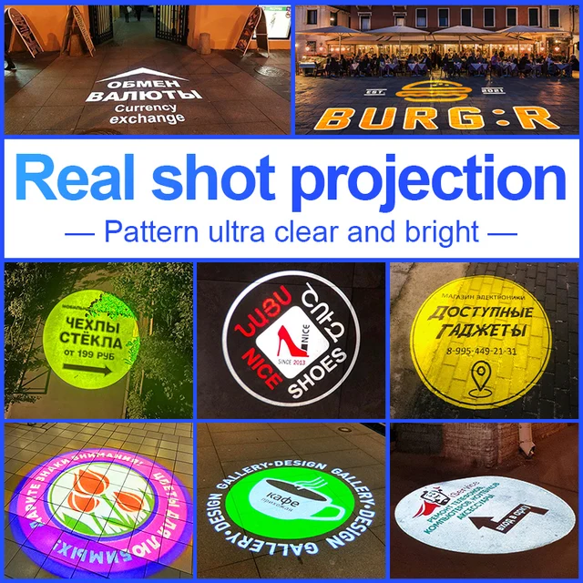 Custom Logo Led Gobo Projector Hd Sign Indoor/Outdoor Use Ip67 Waterproof Rotating Advertising Image Projection Door Lamp 2