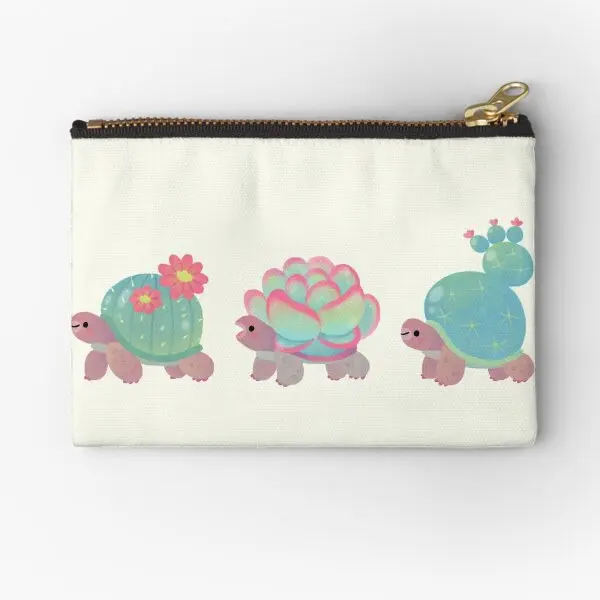 

Cactus Tortoise Zipper Pouches Cosmetic Coin Pure Underwear Panties Men Socks Packaging Pocket Money Small Storage Key Wallet