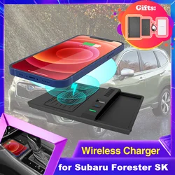 Car Wireles Charging Pad for Subaru Forester SK Sport JDM MK5 Wilderness 2019~2022 Phone Fast Charger Plate Accessorie 2020 2021