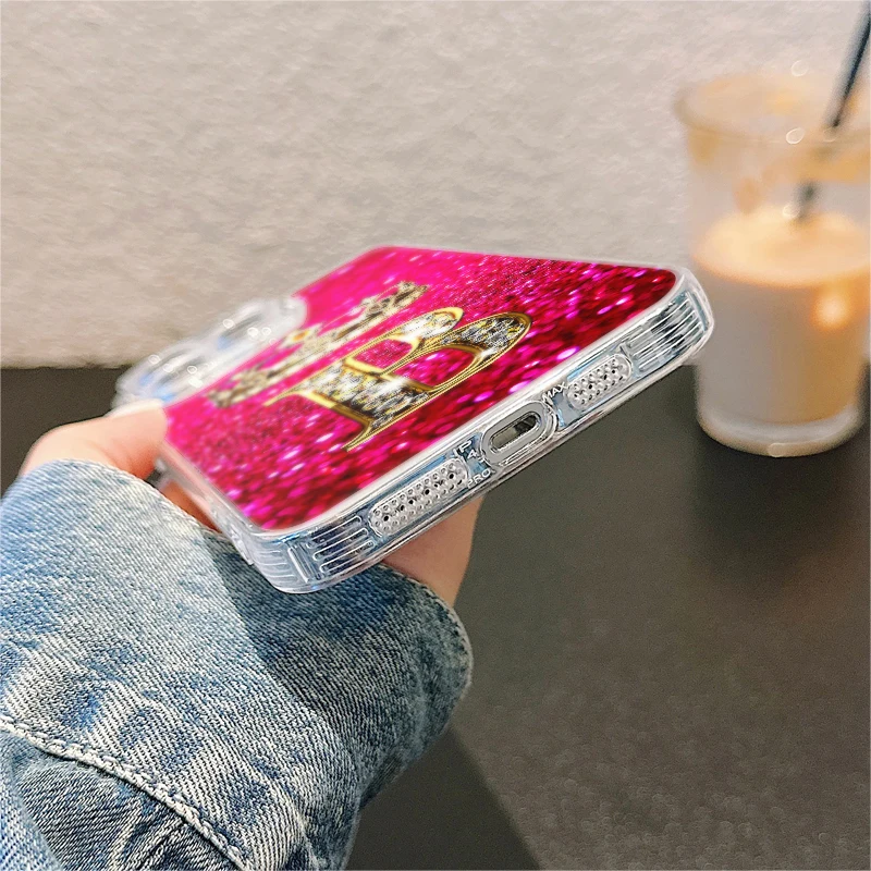 Stylish Soft Cover Phone Case with Crown Letter Design