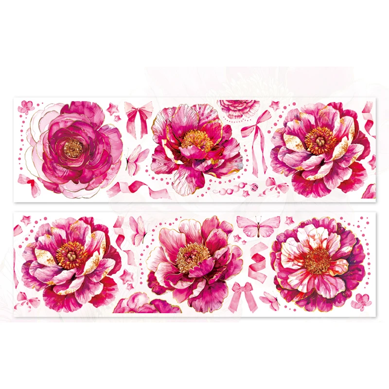 1Roll 2M Adhesives large Flower handbook PET Decoration Material loop sticker Scrapbook cut 60mm*2m Tape Flower confession 6