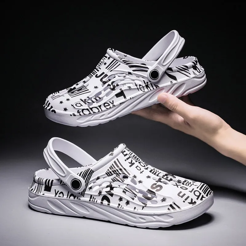 Men Clogs Sandals Summer Non-slip Beach Slippers Women EVA Sandals Lightweight Outdoor Garden Shoes Casual Large Size 36-49