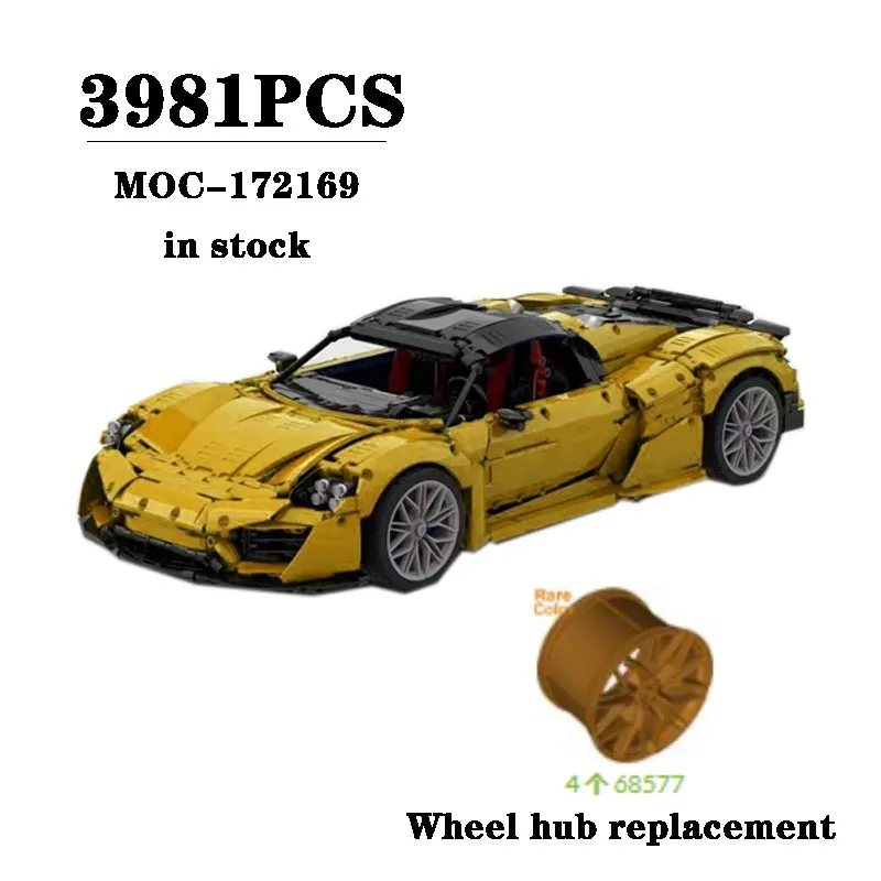New MOC-172169 Classic Sports Car 3981PCS Scale 1:8 Racing