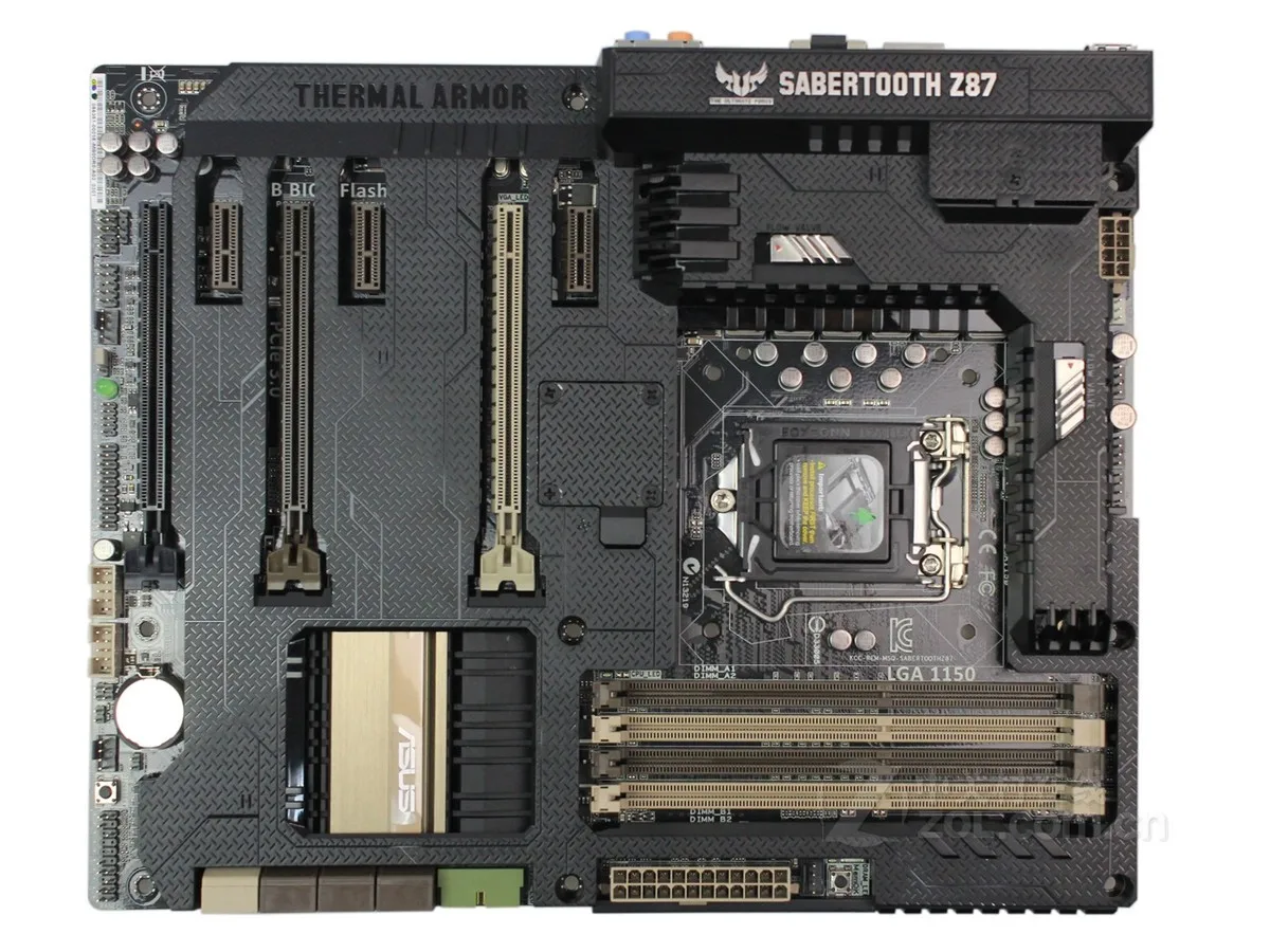 Asus SABERTOOTH Z87 LGA 1150 ATX 마더보드, 코어 i3-4170Motherboard, LGA 1150 DDR3 인텔 Z87 32GB USB3.0 PCI-E 3.0 SATA III