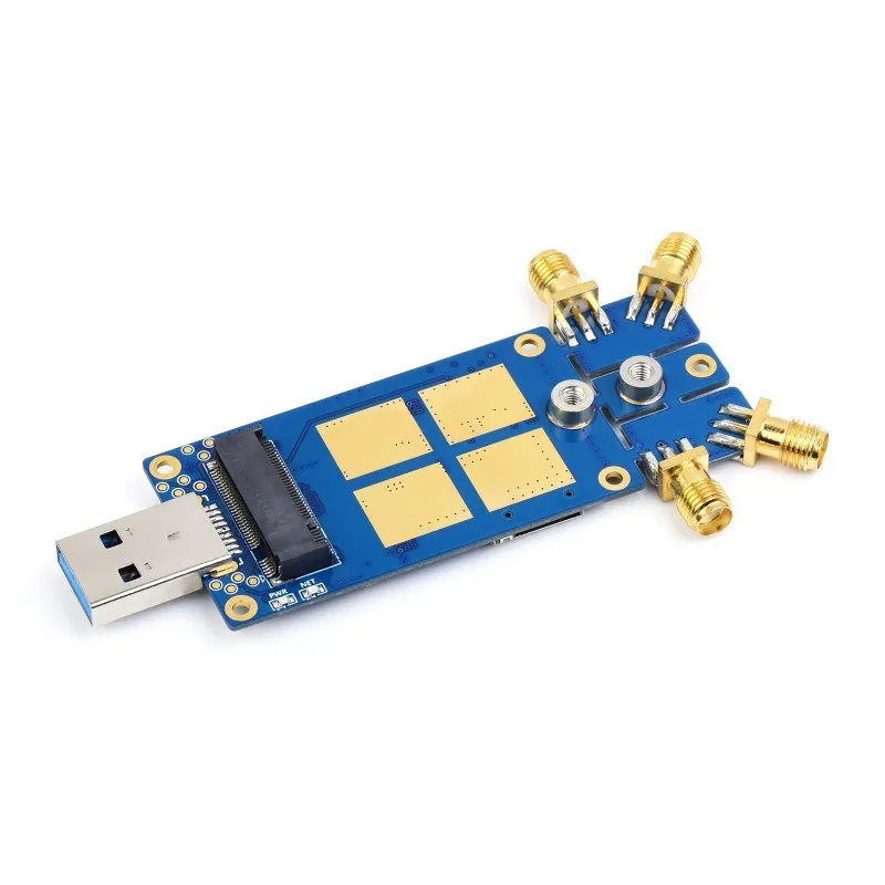 5G 동글 확장 보드 USB 3.1-M.2 키 B 포트 인터페이스가 있는 알루미늄 냉각 플레이트 Raspberry Pi 4 Windows용 안테나 4개
