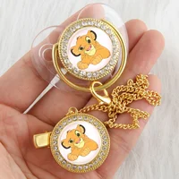 Disney Simba Baby Pacifier with Chain Clip BPA Free Bling Dummy Soother Chupeta 2