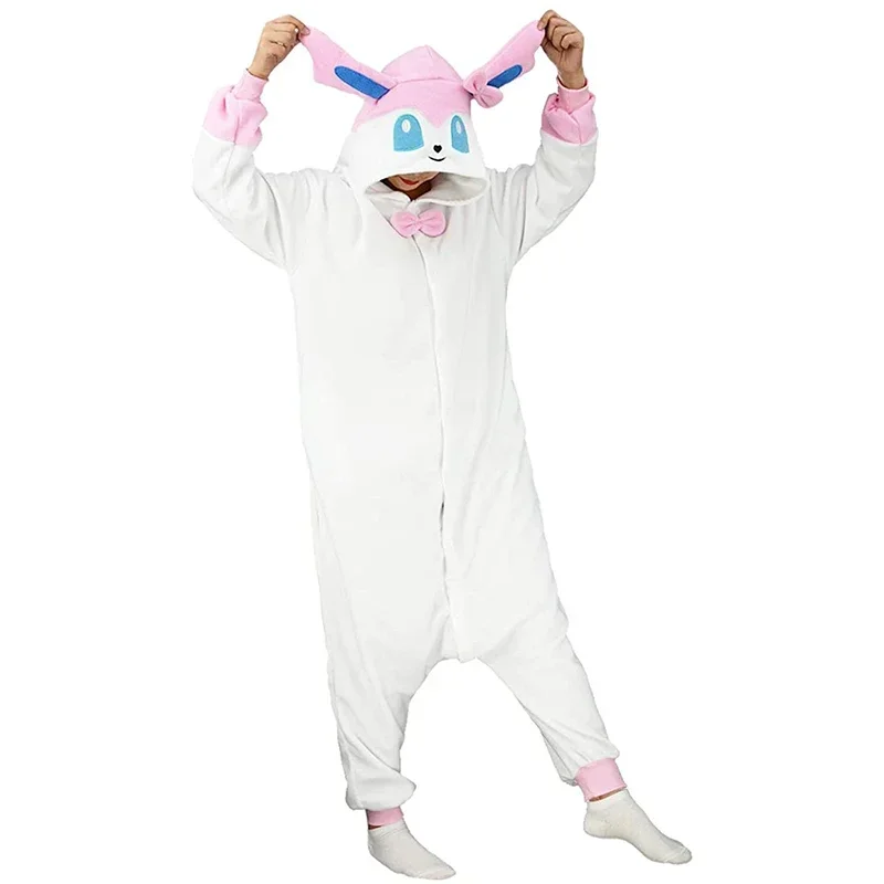 Kigurumi Pajamas Onesies Cosplay Pajamas Onesies Miniso Sylveon Kigurumi Onesies Anime Cartoon Women Men Pajamas Halloween Christmas Cosplay Anime Full Body Pijama