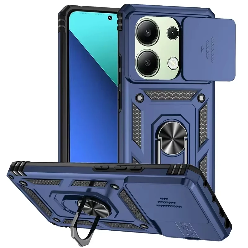 Shockproof Armor Phone Case with Magnetic Ring and Car Holder