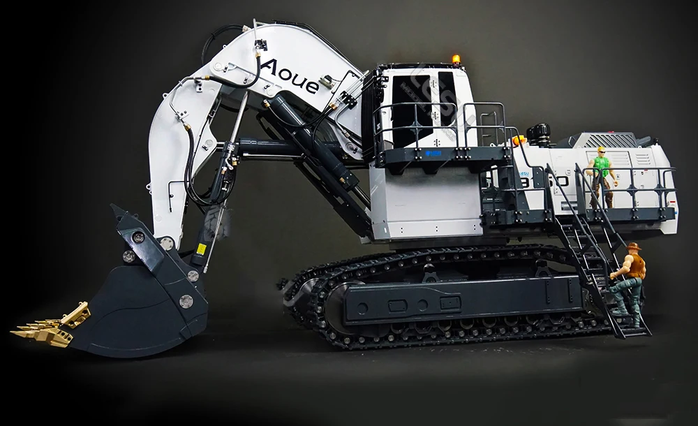 S96dd1eea79684169825999afe9470638U New Arrival LESU 1/14 RC hydrauliczna do metalu koparka podwójna pompa Aoue 9150 przednie tylne wiadro ciężkie Model zabawkowy górnicze TH21528-SMT3