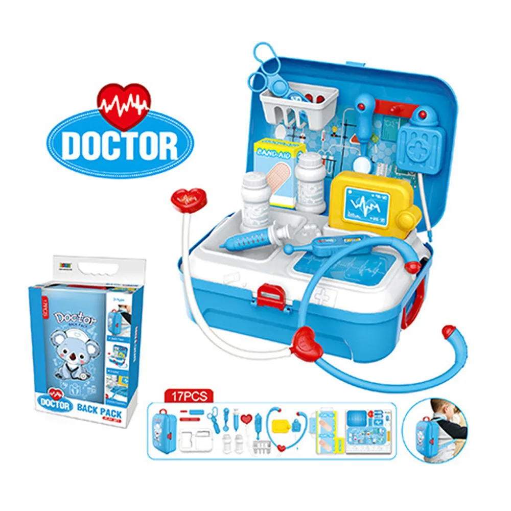 Blue Childrens Kids Role Play Doctor Nurses Toy Set Medical Kit New gift birtday 