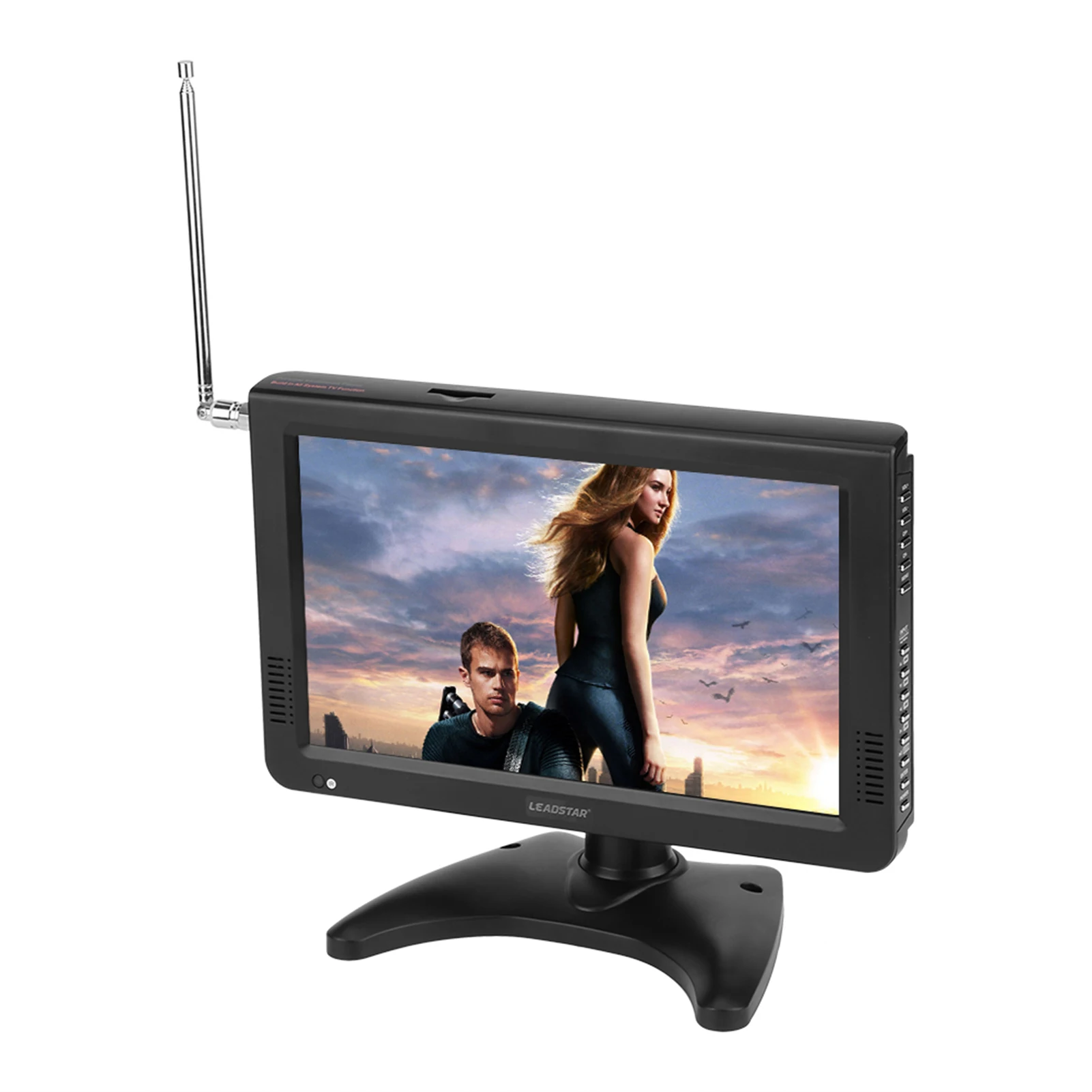 LEADSTAR 10in Portable Digital TV 800*480 Resolution Stereo High Sensitivity Car Television Support FM Radio US Plug 100-240V