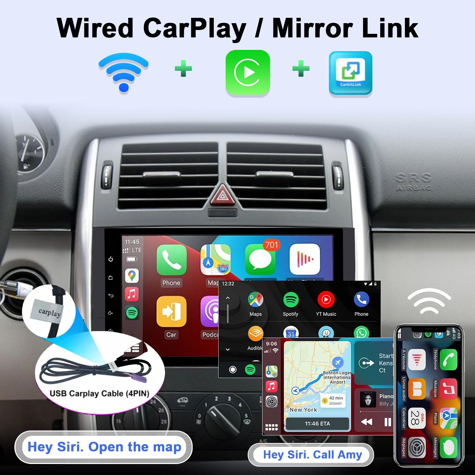 9'Android Car Radio for Benz W169 W245 B16 B170 B180 B200 W639 Vito Viano W906 M