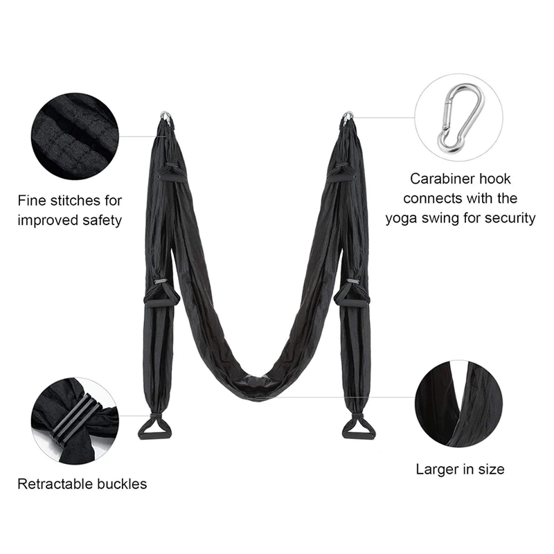 Aerial Yoga Strap Yoga Strap 6 Handles Aerial Yoga Hammock Flying Swing Anti-gravity Yoga Pilates Inversion Exercises Device Outdoor Indoor Swing Belt