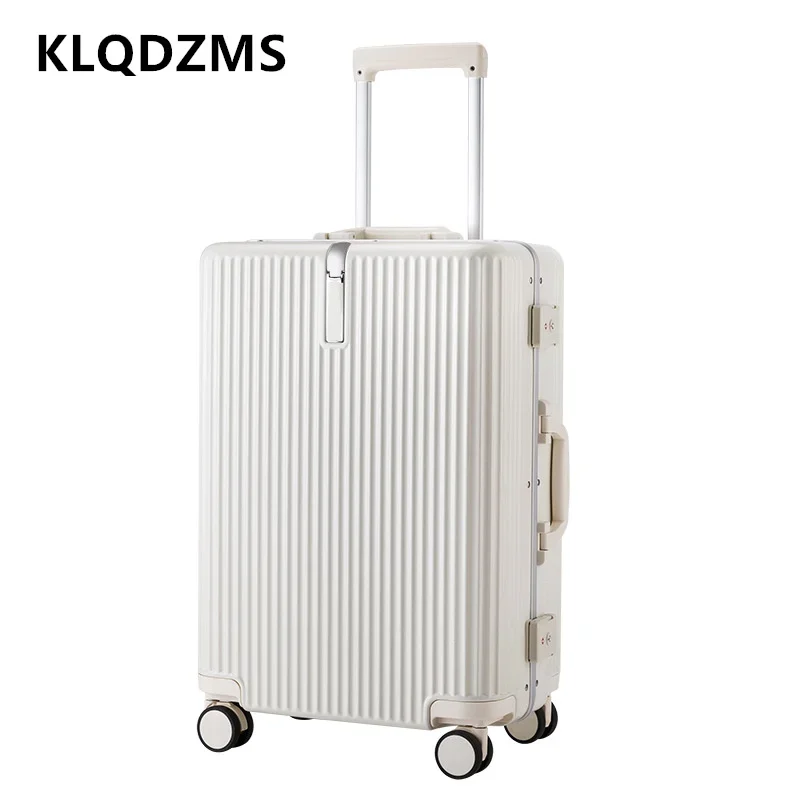 

KLQDZMS 18"20"22"24"26Inch Men's Luggage ABS + PC Aluminum Frame Boarding Box Durable Trolley Case Mute Universal Wheel Suitcase