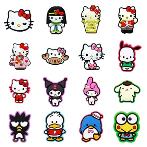 1-16pcs Shoes Charm Pins for Croc Shoes Sanrio Charms Girls Decoration Pvc Accessories 3d Hello Kitty Melody Kuromi Women Gifts