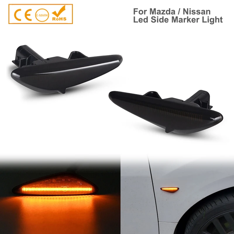 

2Pcs Canbus Amber LED Side Repeater Indicator Light for Mazda 6 Atenza Mazda6 (GH) Nissan Lafesta Highway Star Car Assecories