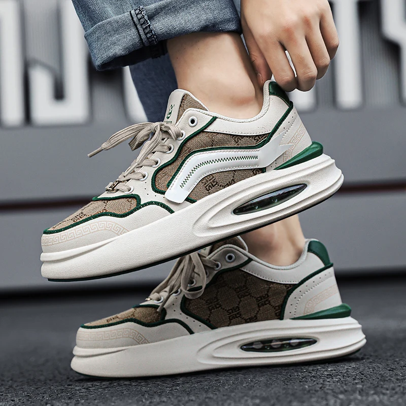 

Fashionable men's casual board shoes retro increase presbyopia low top shoes