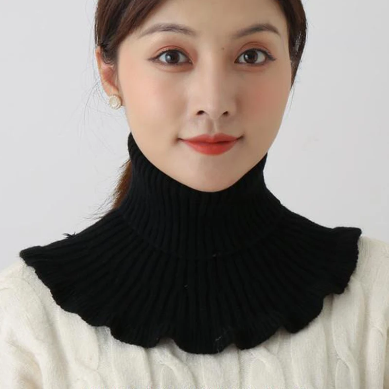 Cuellos Falsos Mujer HUIFACAI Bufanda De Cuello Falso De Punto De Invierno Para Mujer, Cuello Alto De Punto, Bufanda Desmontable Cálida A Prueba De Viento, Beige Cuello Bufanda Mujer Pelo