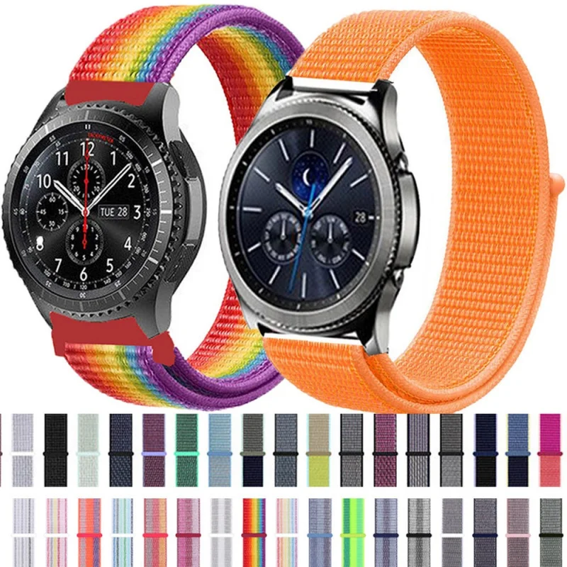 Cinturino In Nylon Morbido Per Samsung Galaxy Watch Active 2 Cinturino Colorato Tessuto Classico Sport 20Mm 22Mm