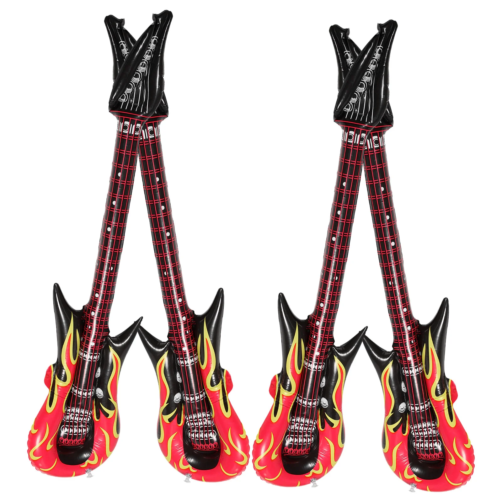

4 Pcs Puzzle Inflatable Guitar Parent-child Blaze Toy Inflation Pvc Educational Playthings