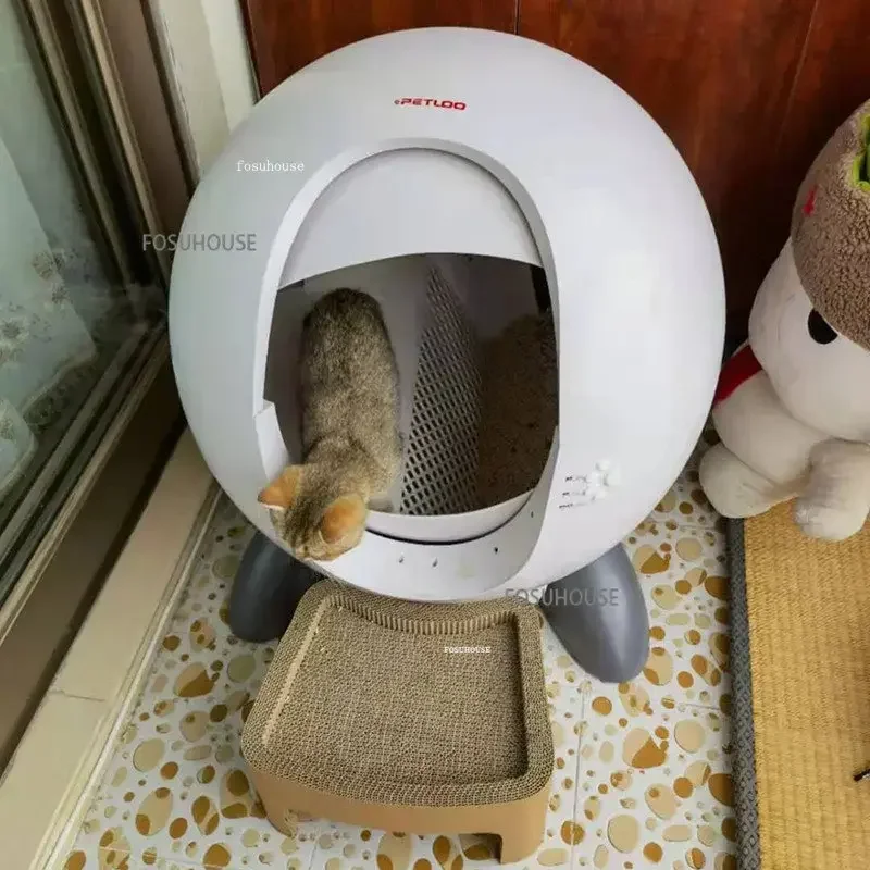 완전 자동 지능형 쓰레기 상자, 가정용 애완 동물 제품, 대형 고양이 변기, 반 밀폐형 전기 배설물 삽 기계