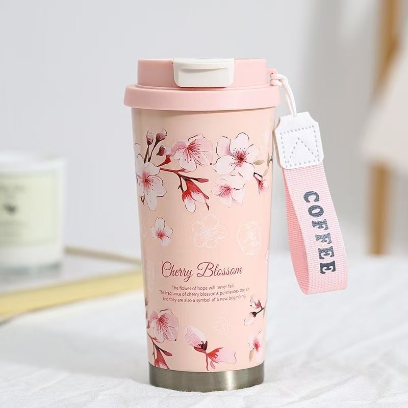 Coffee cup, 316 stainless steel vacuum bottle, direct drinking, thermos cup, 500ml light to carry, office outdoor business trip