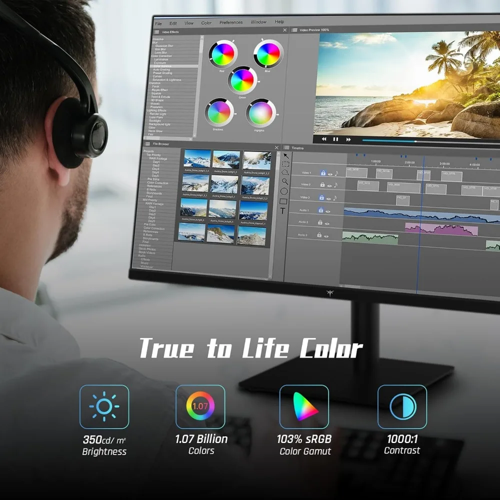 32 Inch Monitor 2K Monitor, IPS 1440p Monitor with Ultra-Thin Bezels, HDR10, Freesync/G-sync, HDMI/DP Ports, Tilt Adjustable 3