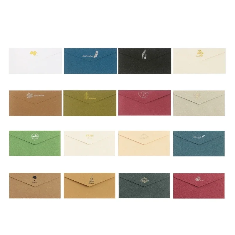 10Pcs Colorful Business Envelopes, Business Flap Envelopes Standard Envelopes for Office Checks, Letter Mailing Invoices
