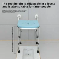 Bath Chair Small Space Bath Stool Bathroom Stool Wall-mounted Folding Squat Toilet Changing Seats Elderly Sanitary Shower Chairs 2