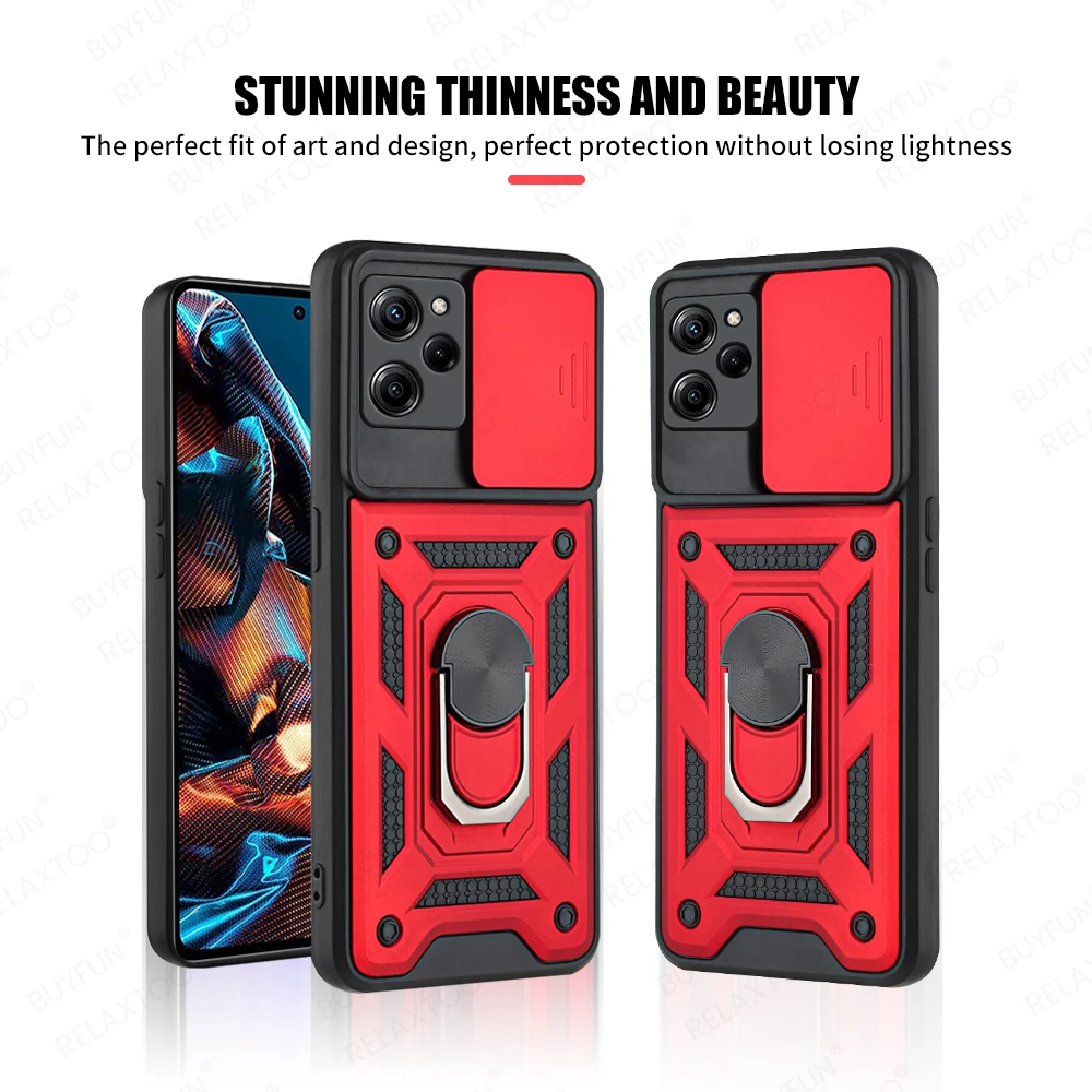 Funda compatible con Xiaomi Poco X5 Pro, cubierta deslizante Funda de  protección de lente de cámara TPU Bumper Hard PC Back Poco Phone X5 Pro  (azul)