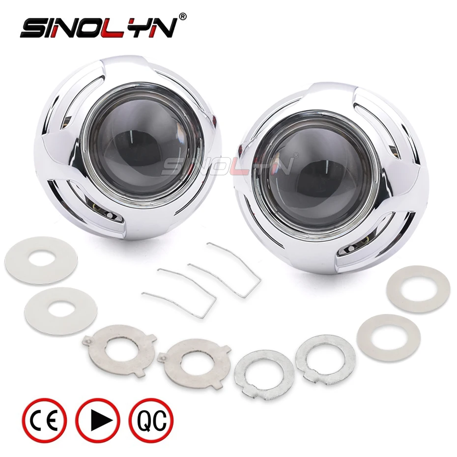 Sinolyn HID Projector Headlight Lenses Bi-xenon 3 Inch Lens Super Full Metal H7 H4 Car Accessories Tuning DIY Use H1 Xenon Bulb