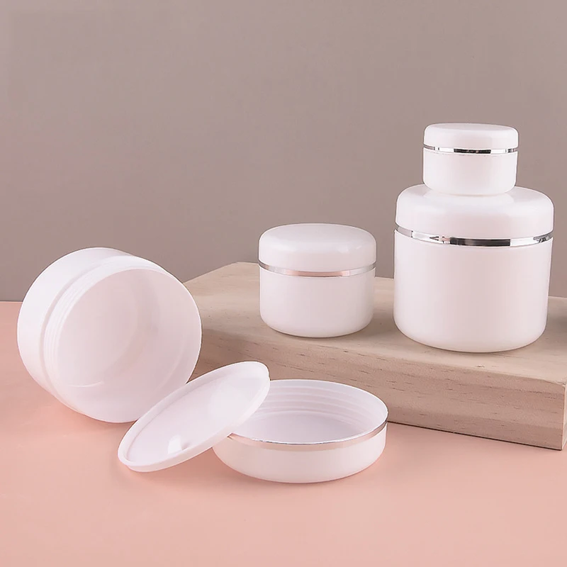 30pcs 20g 30g 50g 100g 150g 200g PP silver edge cream can Cosmetic Storage Empty Jar Pot Box Container Round Makeup Tools novelty diy cylinder pen holder remotes holder box makeup tools organizer box paint brush holder case desk pen container