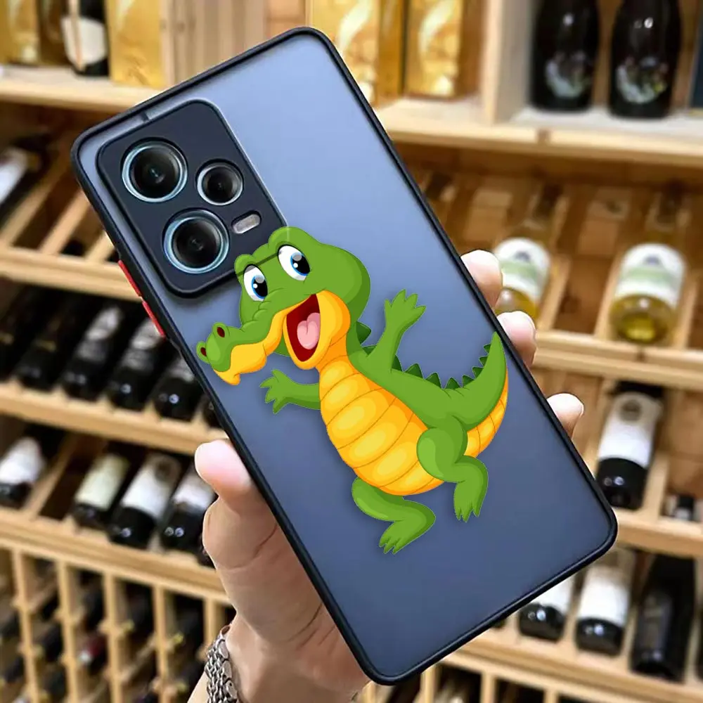 thumbnail image 1 of Funda mate para Redmi NOTE 12 11 10 11S 10S 9 9S 9T 8 7 6 5 4 3PRO PLUS 4G 5G Funda Coque Capa Shell lindo cocodrilo de dibujos animados, 1 of 5