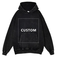 Hip Hop Harajuku Custom Hoodie Vintage Cotton Street Dress Pullover Personalized Custom Pattern Print 380G Washed Hoodie 2