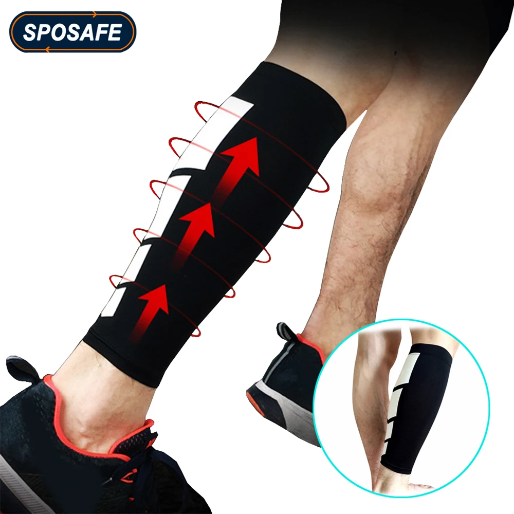 1Piece Sports Calf Compression Sleeve Anti-UV Leg Guard Pain Relief Shin Protector Running Cycling Basketball Volleyball Tennis