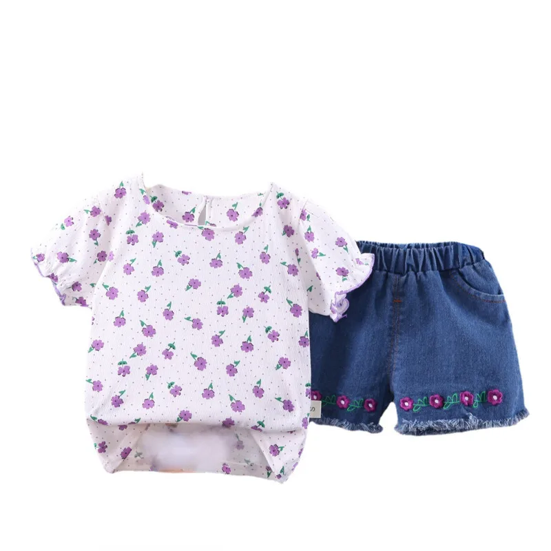 

New Summer Baby Girls Clothes Suit Children Fashion Cute T-Shirt Shorts 2Pcs/Sets Toddler Casual Costume Infant Kids Tracksuits