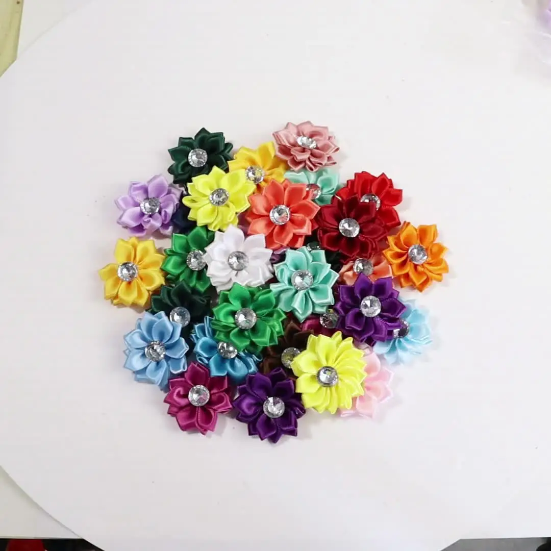 QUARKZMAN Artificiale Strass Chiffon Fiore Teste, Cachi Fux Fiori 2 for Fai -da-Te Artigianato Matrimonio e Festa Decorazione 20pz